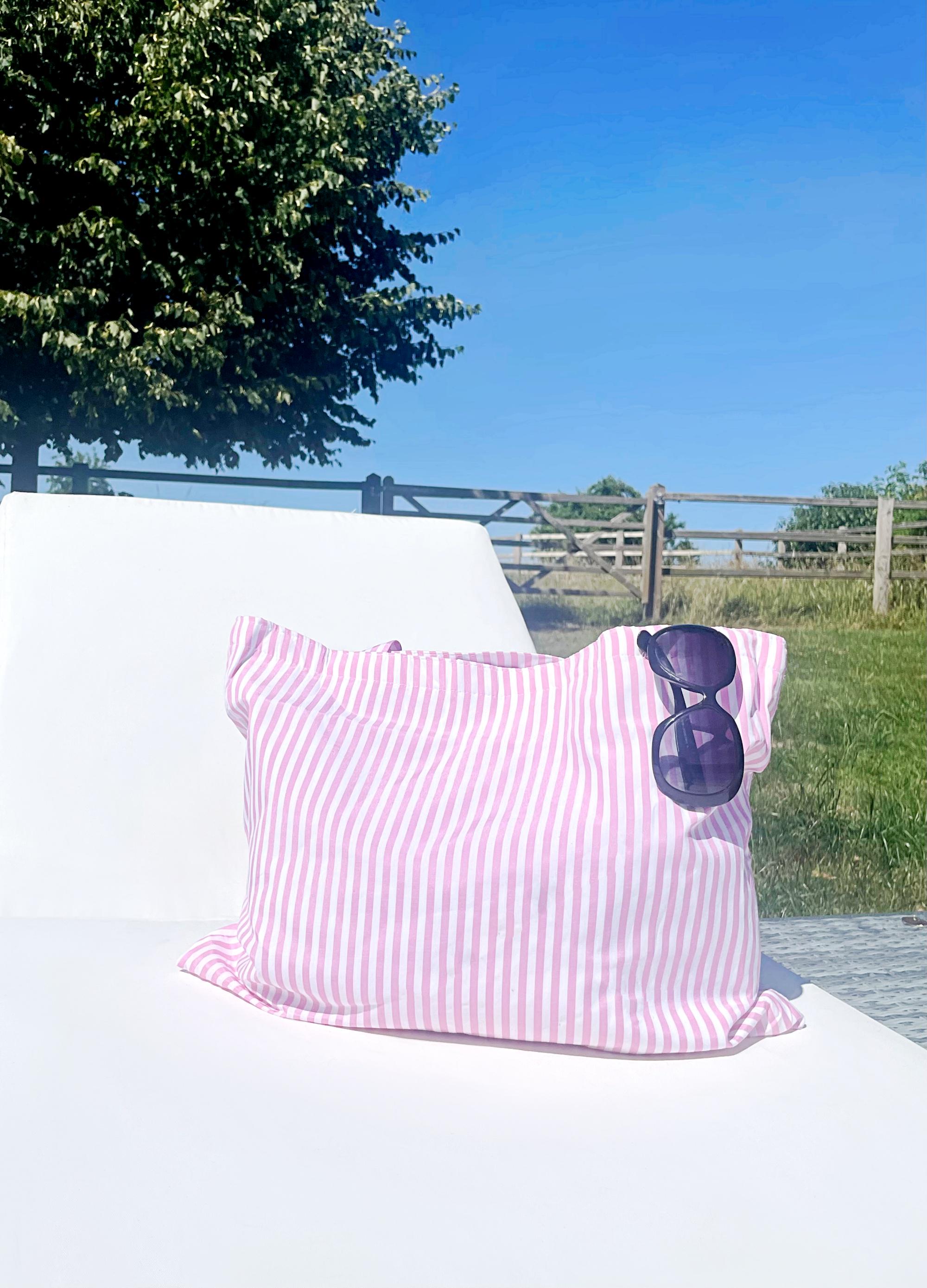 Tote bag, beach bag, shopping, pink striped