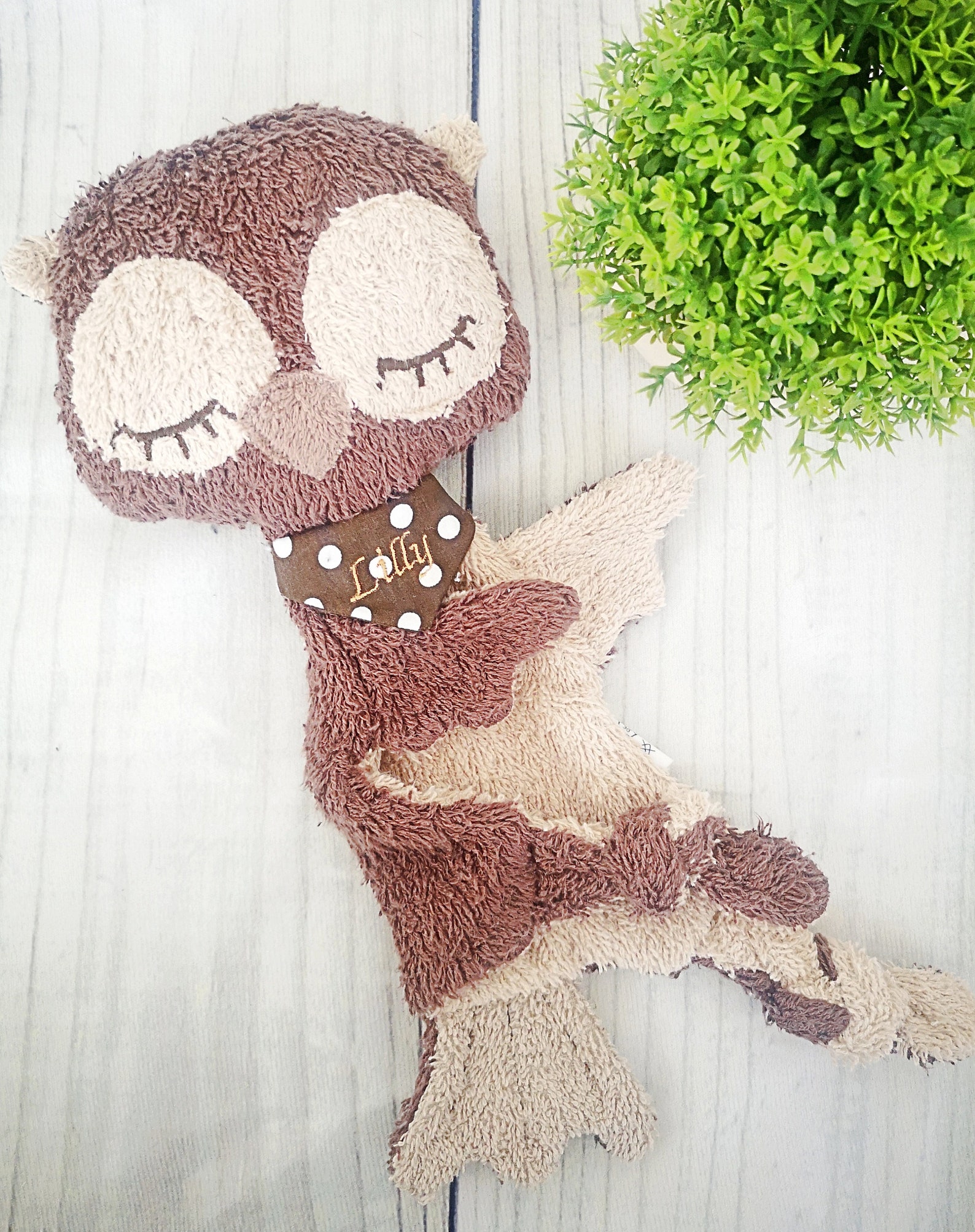 Schnuffeltuch Frottee Eule Lina mit Namen Etsy