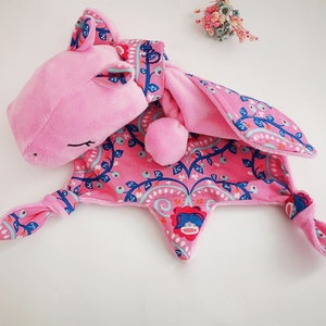 Baby lovey, softtoy, dragon, light pink, plush, with name image 4