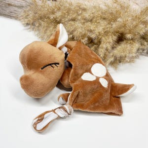 Baby toy, lovey, soft toy, deer, plush, with name.