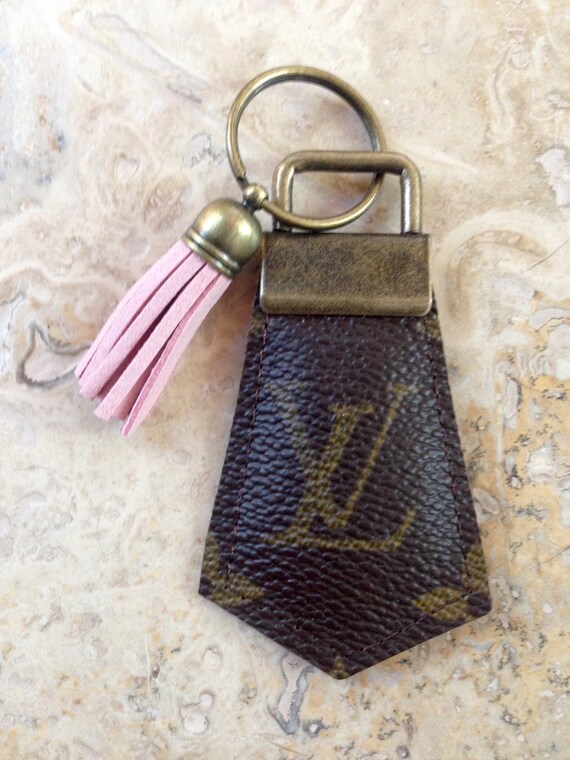 Handcrafted re-purposed Louis Vuitton canvas key chain with | Etsy