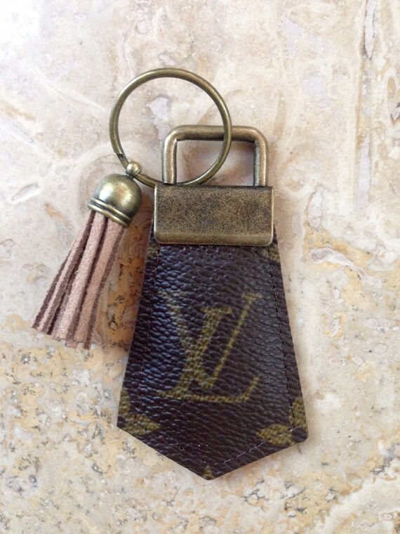 Handcrafted re-purposed Louis Vuitton canvas key chain with | Etsy