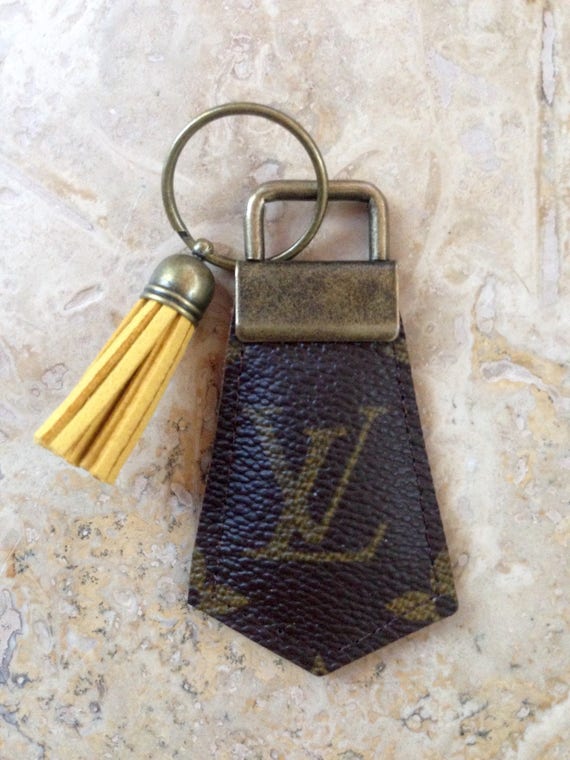 Handcrafted re-purposed Louis Vuitton canvas key chain with | Etsy
