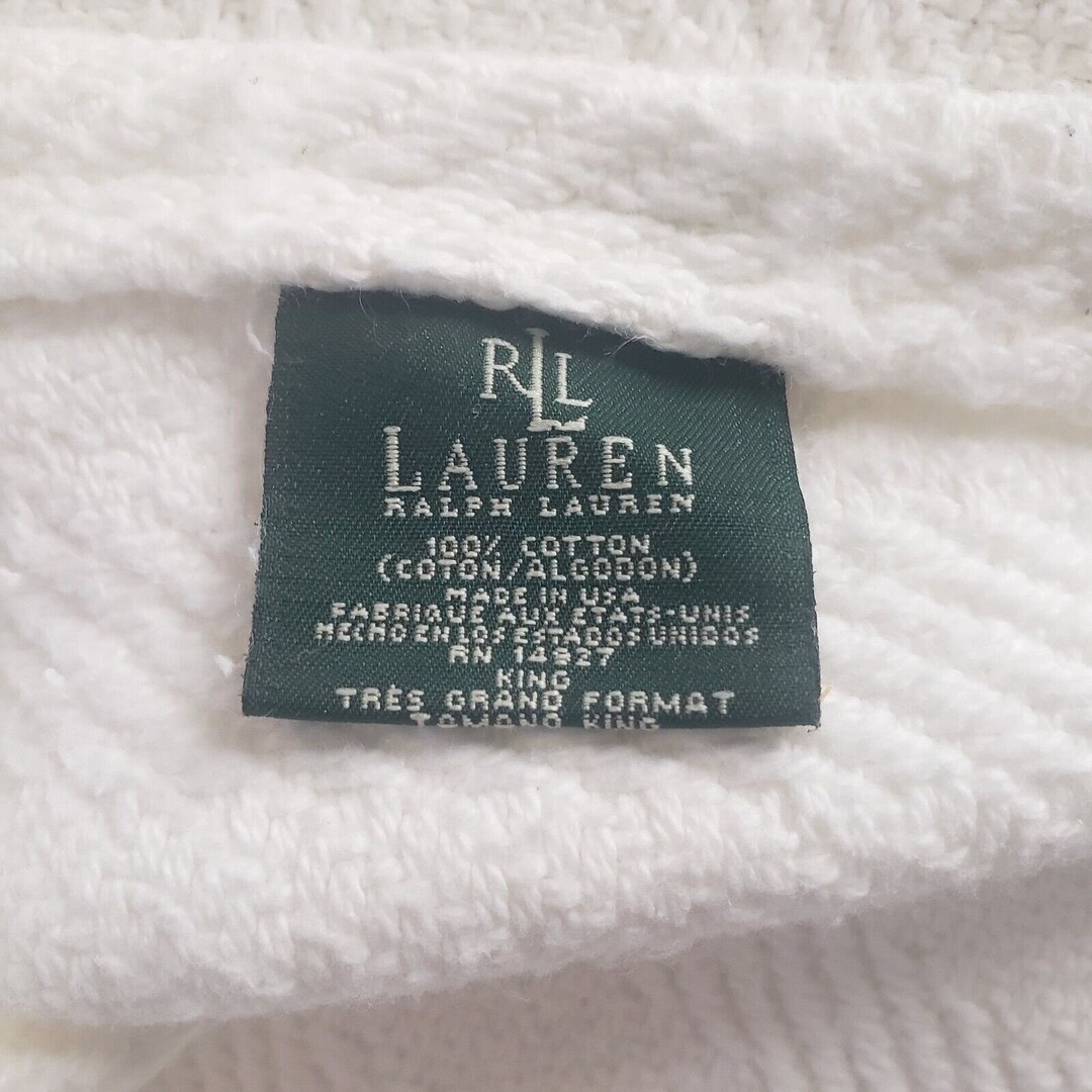 Ralph Lauren White Cotton Blanket King Size - Etsy