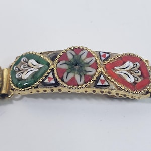 Micro Mosaic Panel Bracelet Antique Victorian Italian