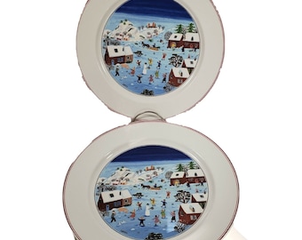 Villeroy & Boch Naif Christmas  Dinner  Plate  set Of 2 Folk  Art