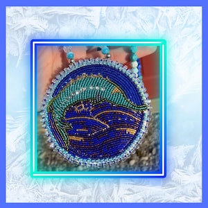 Sturgeon Medallion – Indigenous Handmade Beaded Jewelry