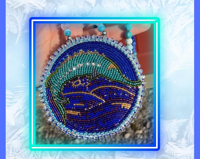 Sturgeon Medallion – Indigenous Handmade Beaded Jewelry