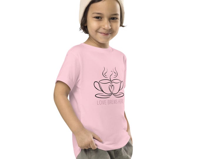 Love Brews Here" Baby/Toddler T-Shirt – Adorable Valentine’s Day Outfit!