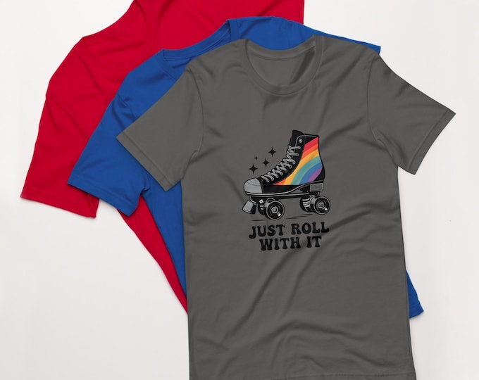 Just Roll With It Retro Skate T-Shirt – Groovy & Fun!