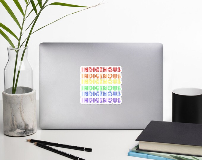 Indigenous Rainbow Sticker – Celebrate Culture & Pride!
