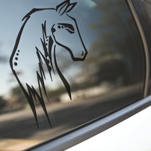 Horse Vinyl Decal | Equestrian Sticker for Car, Truck, Laptop & More | White Oracal 651