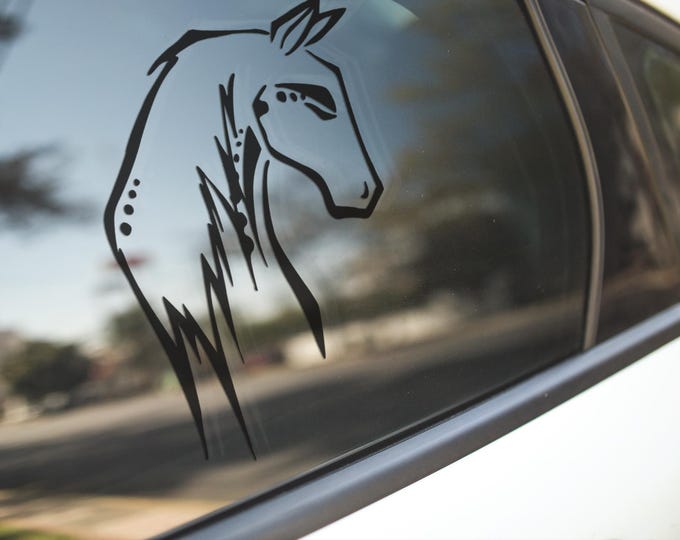 Horse Vinyl Decal | Equestrian Sticker for Car, Truck, Laptop & More | White Oracal 651