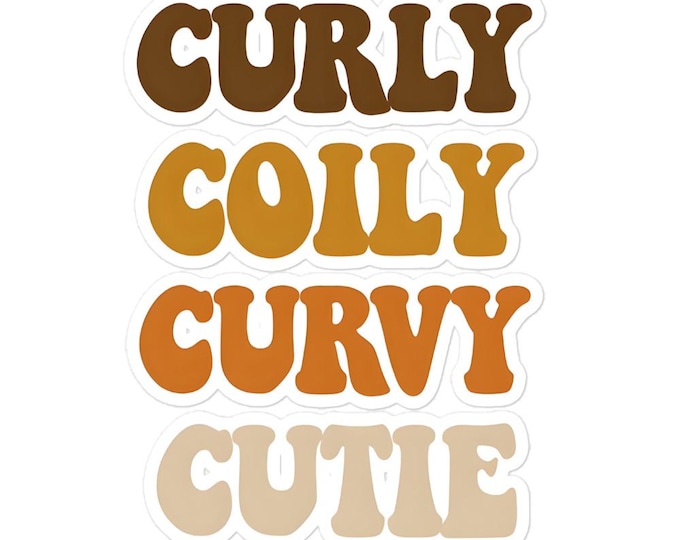 Curly, Coily, Curvy & Cute Sticker – Flaunt Your Fabulousness!