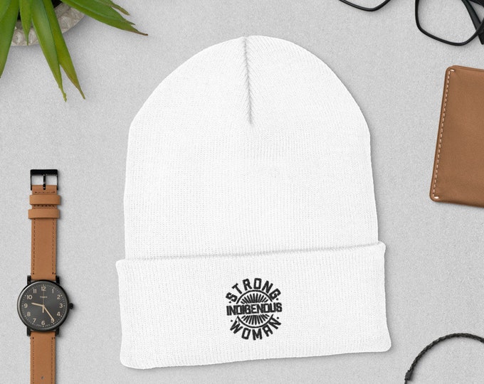 Strong indigenous Woman Cuffed Beanie