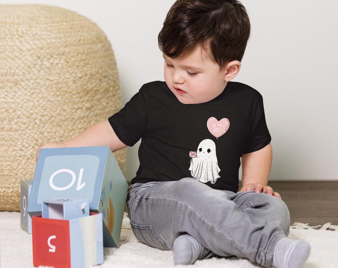 Boo-tiful Valentine’s Day Baby/Toddler T-Shirt – Pink Ghost Love!