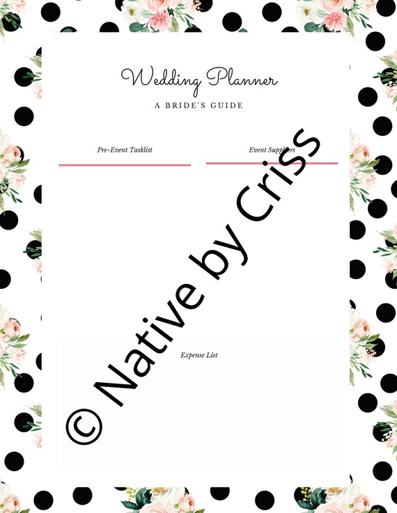 Wedding Planner Booklet Insert 3 Pages Plus Extra Lined Pags Etsy