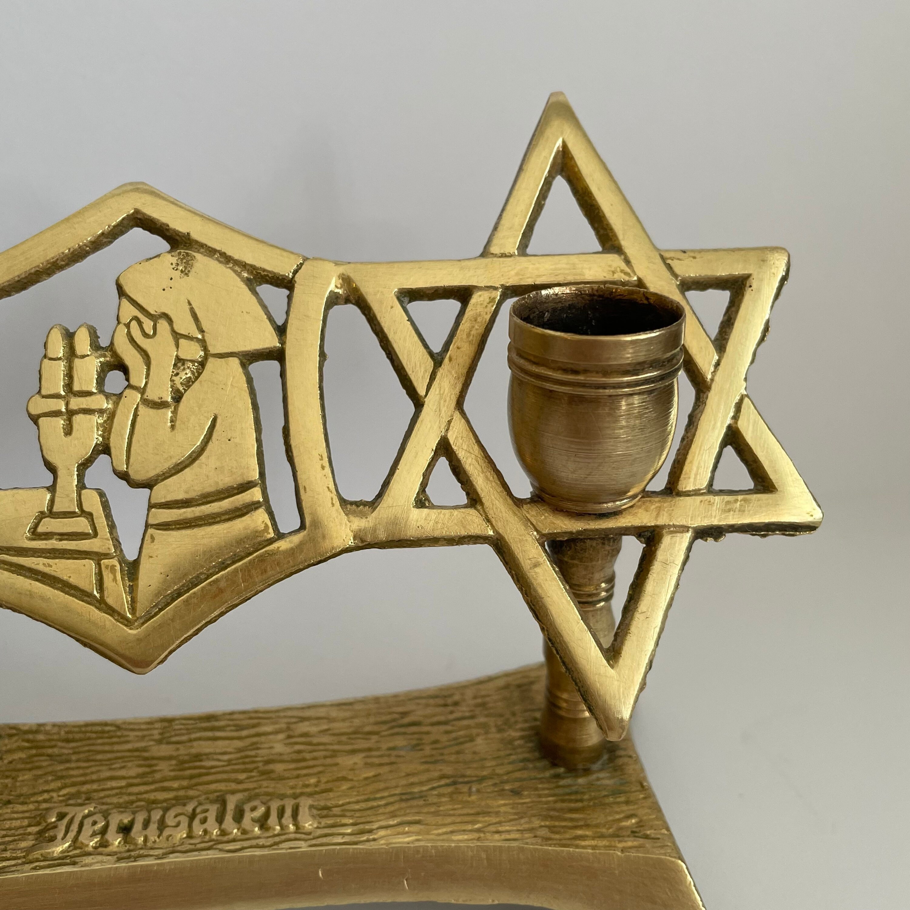 1960 Vintage Brass Shabbat Candlesticks Judaica Vintage Etsy