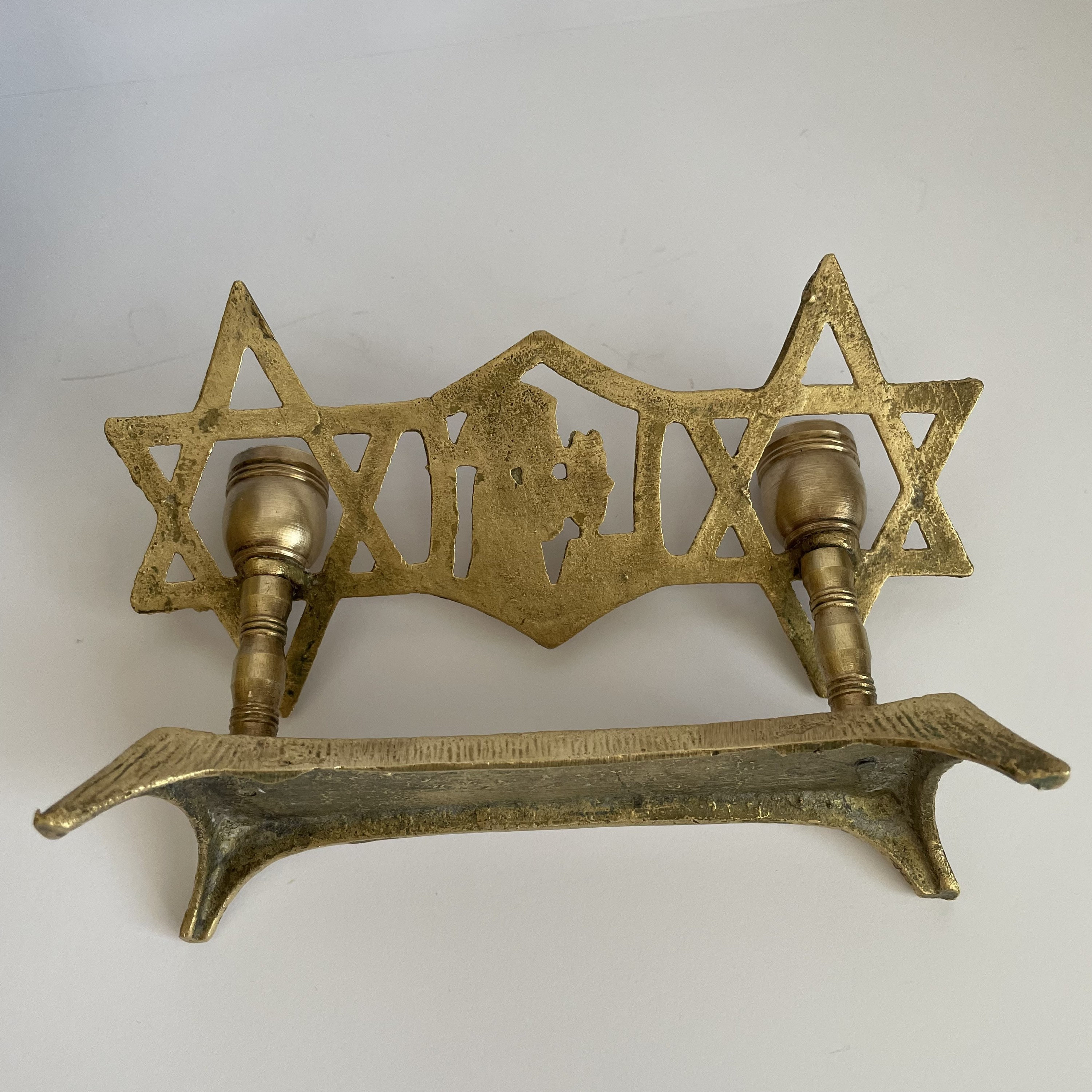 1960 Vintage Brass Shabbat Candlesticks Judaica Vintage Etsy