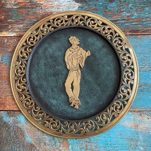 1960, Vintage wall plaque, Israeliana, judaica, jewish home decor, vintage brass plaque.