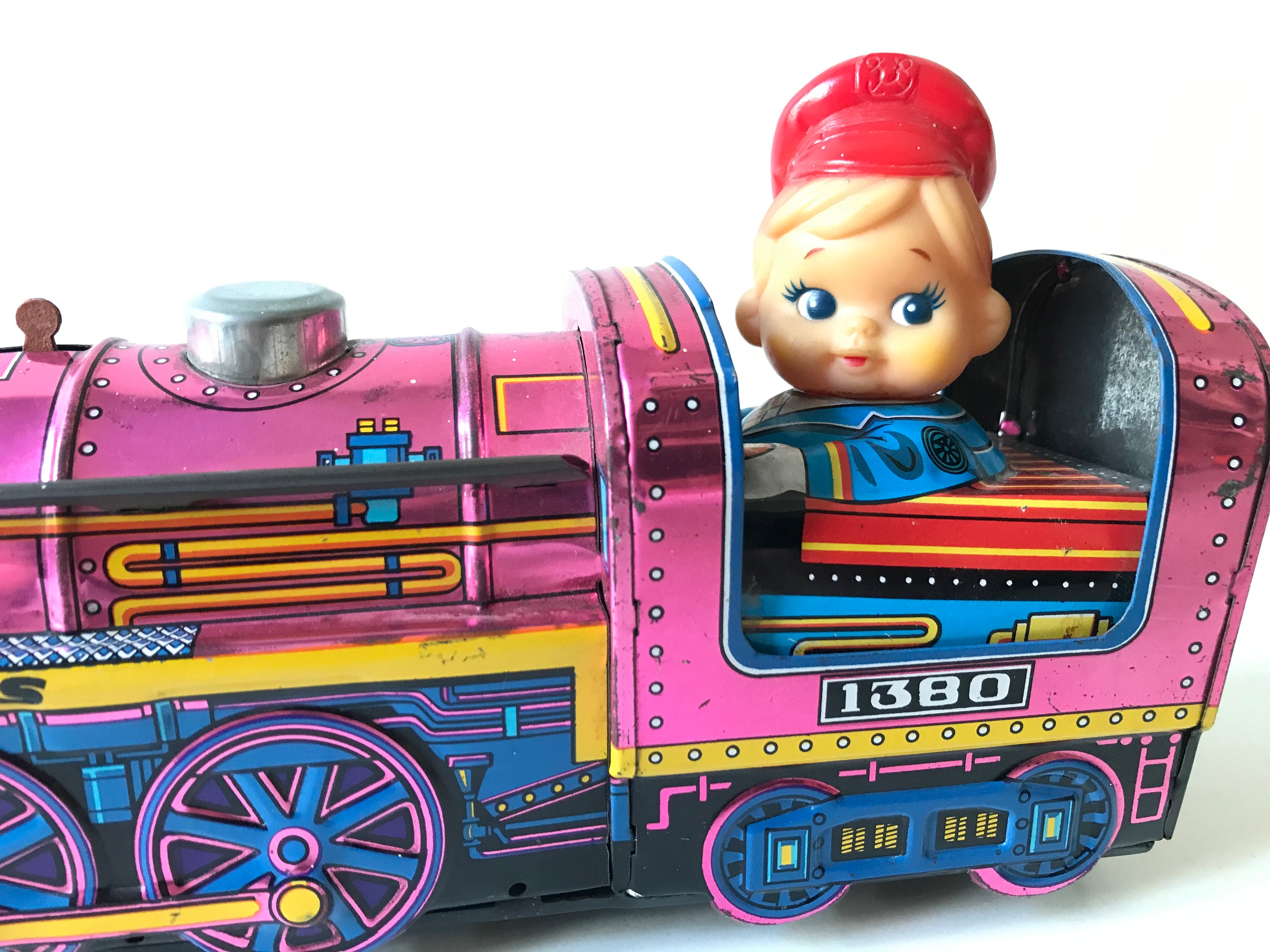 Vintage Pink Tin Toy Train: 1970s Kanto Toys Western Express - Etsy