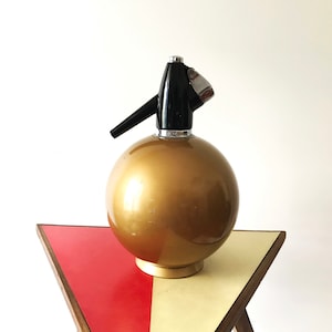 Vintage Sparklets England Soda Siphon - Globe Master - Seltzer Bottle - Barware - Golden Globe Soda Syphon - Serving - Bar - Bartender Tool