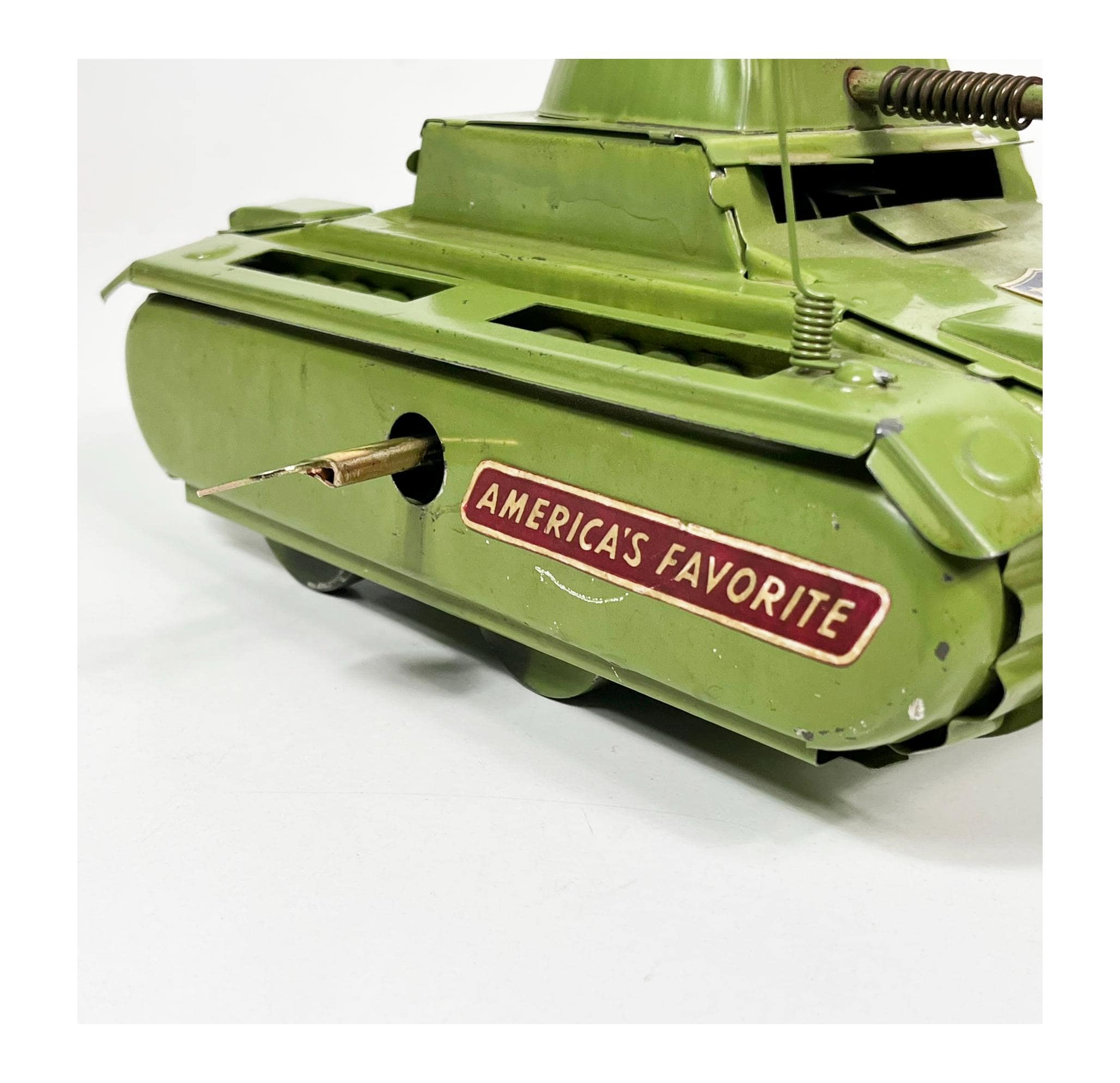 ヴィンテージ ゼンマイ式ブリキおもちゃ 軍用戦車 「アメリカの