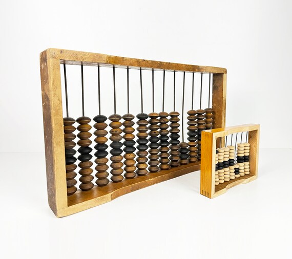 Set of Two Vintage Wooden Abacus Large School Calculator Old Abacus  Mathematics Soviet Abacus Classroom Vintage Industrial
