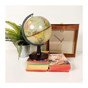 1976 Scan Globe Dänemark Erdglobus - Vintage Kleiner Schreibtisch Globus Büro Deko - Durchmesser 15 cm