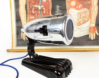 Vintage Hanau Sollux medische lamp: gerestaureerde art-decolamp voor lichttherapie