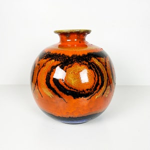 Vintage West German Fat Lava Vase: Handmade Ceramic, 1970s Decor