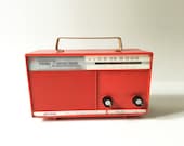Vintage Red Portable MW Transistor Radio Rising Personal Superheterodyne Made in Japan