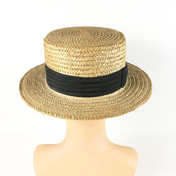 Antique Boater Hat - Straw Hat - Mens Hat -  Summ… - image 5