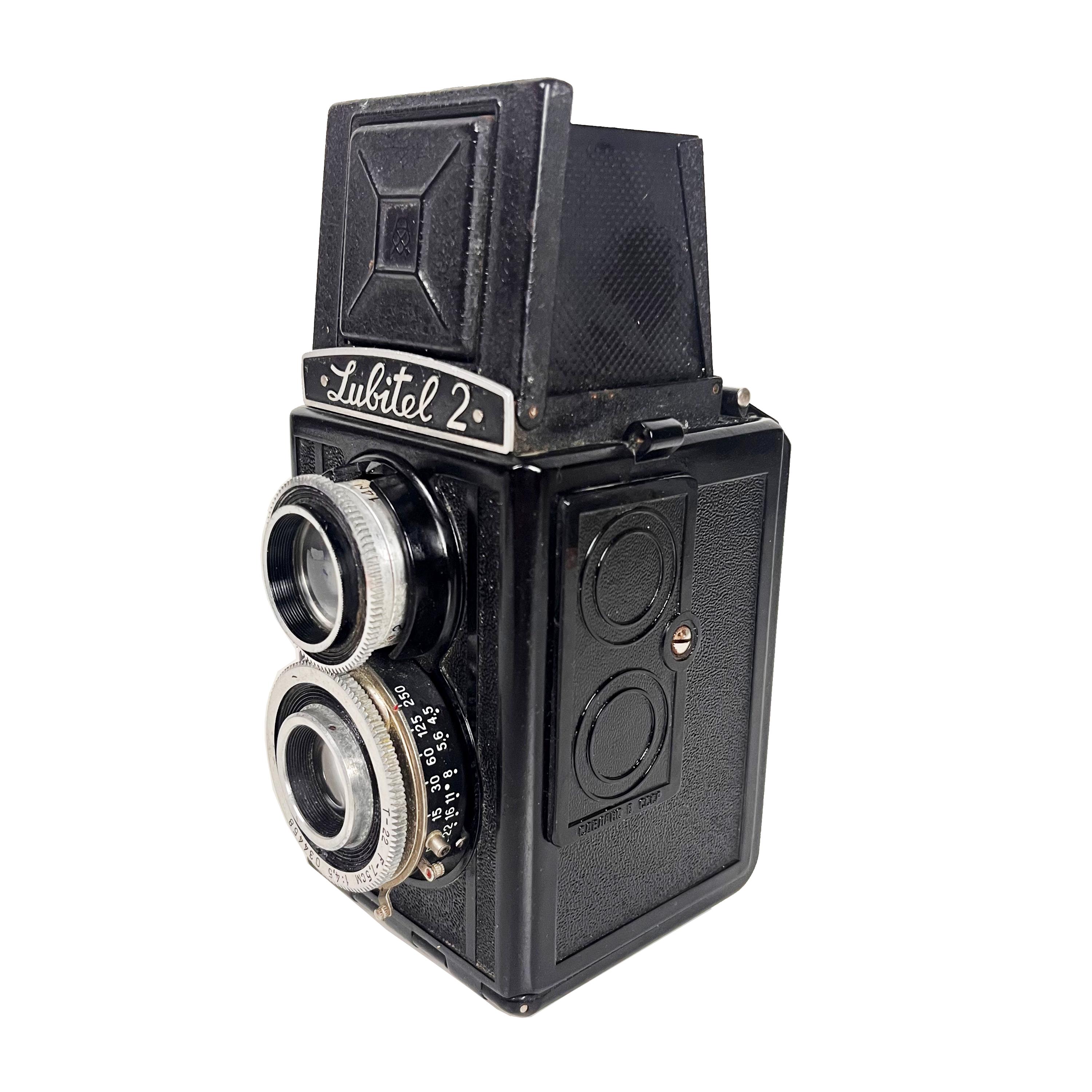 ヴィンテージ ロモ ルビテル 2 カメラ – 革ケース付きソビエト製二眼