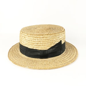 Antique Boater Hat - Straw Hat - Mens Hat -  Summer Hat -  Made in Greece