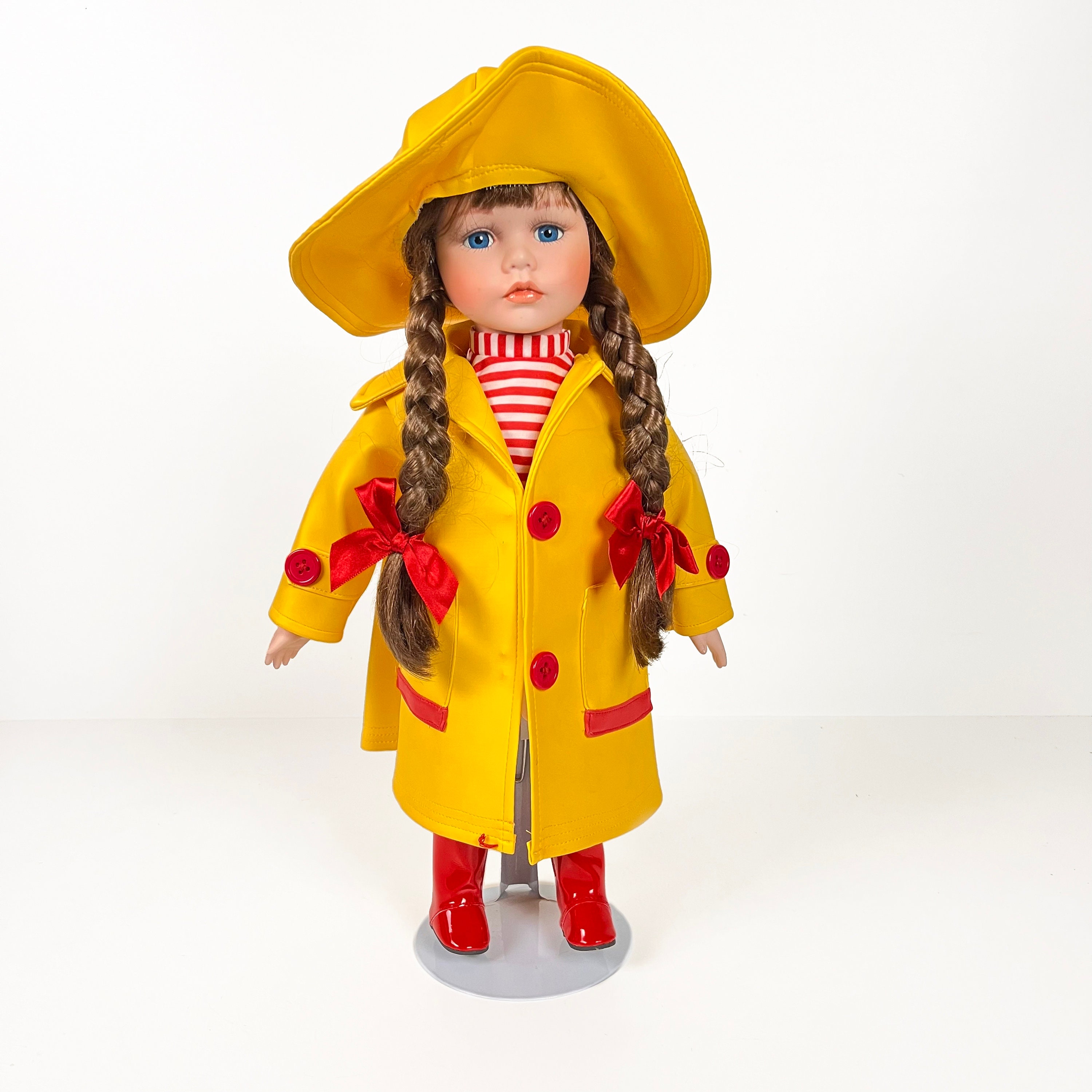 Vintage 1970s Standing Doll: Yellow Raincoat, Red Boots - Etsy