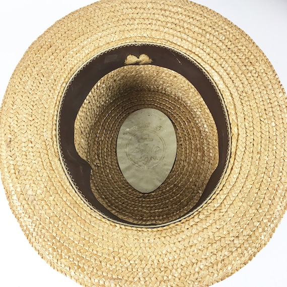 Antique Boater Hat - Straw Hat - Mens Hat -  Summ… - image 8