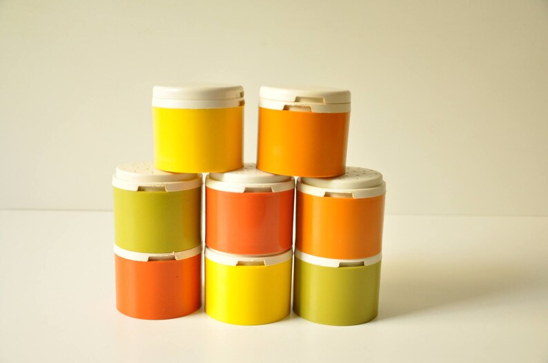 Set of 8 Vintage Stackable Tupperware Spice Containers | Etsy
