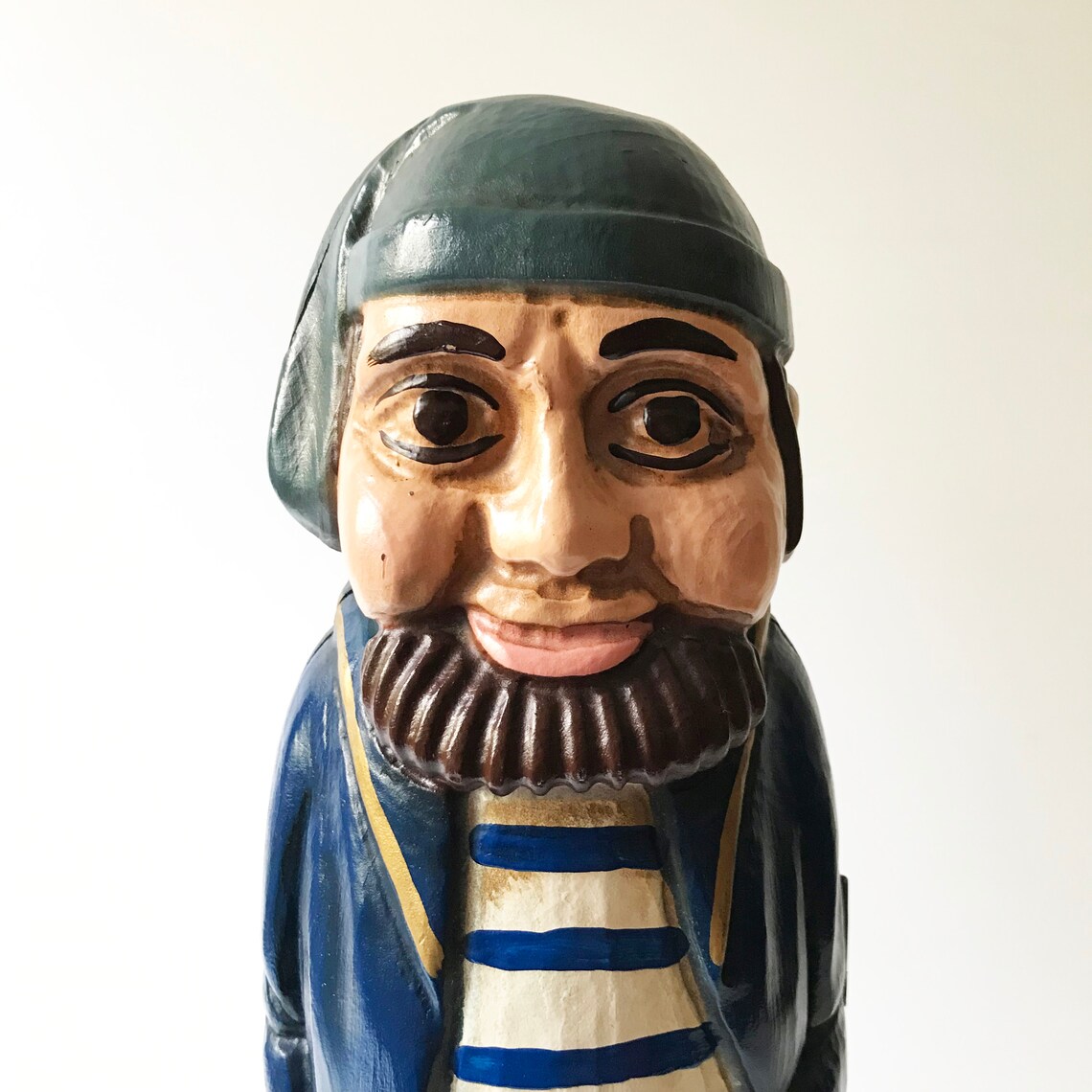 Vintage Carved Wooden Sailor Pirate Bottle Holder Alcohol Etsy