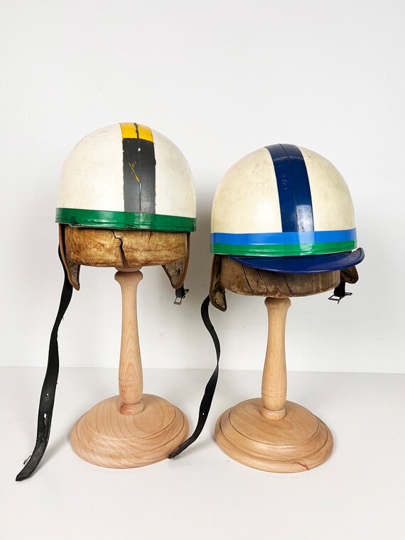 Set of Two Vintage Vespa Motorcycle Half Helmets … - image 3