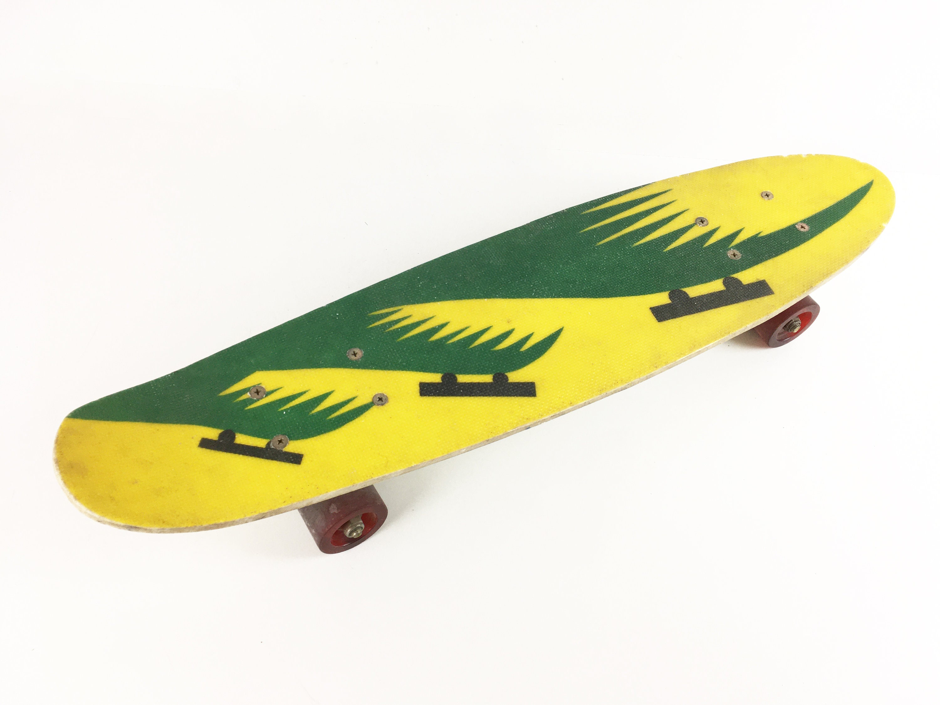 80s Skateboard Pro90 Enduro Colorful Graphics, Vintage with Green Wheels  and Green Trim, Great condition, 80s, 90s