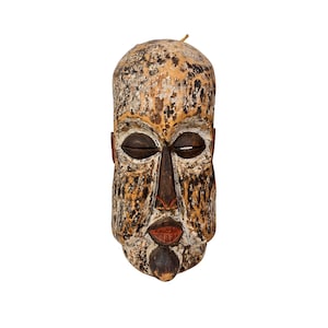 Large Vintage African Wooden Mask: Hand Carved Tribal Art