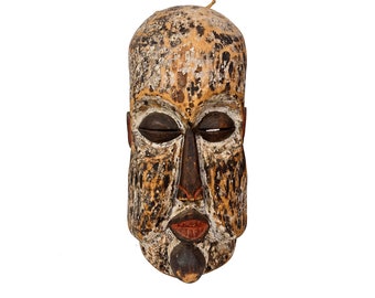 Large Old African Wooden Mask - Collectible Tribal Art - Primitive  - Hand Carved - Big Face Mask - Hand Made