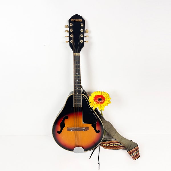 Vintage Westbrook 8-String Mandolin - Teardrop A Style - Musical Instrument - With Strap - Made in Korea