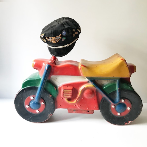 Vintage Colourful Children s Fairground Carousel Motorbike Vintage