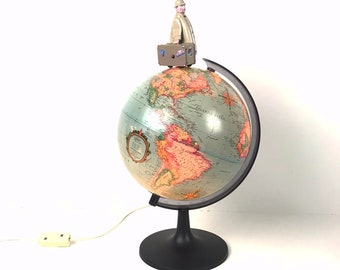 1993 Illuminated Earth Globe - Luminous Globe - Danish Desk Globe - 1993 Scan Globe Denmark - English - Office Decor - Vintage Home Decor