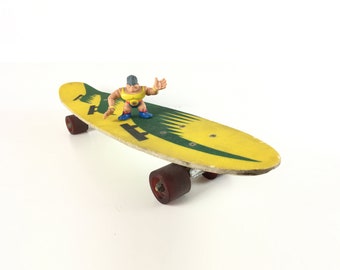 Vintage Fiberglass Skateboard - 1980s Yellow Green