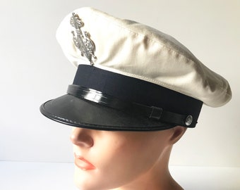 Vintage Italian Officer Cap Italy - Officer Cap - Collectible - Prop - Costume - Collectible - Prop