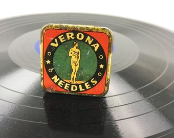 Antique Verona Gramophone Needles - Tin Box With Needles