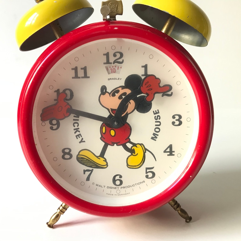 Vintage Animated Mickey Mouse Alarm Clock Bradley Made in Etsy